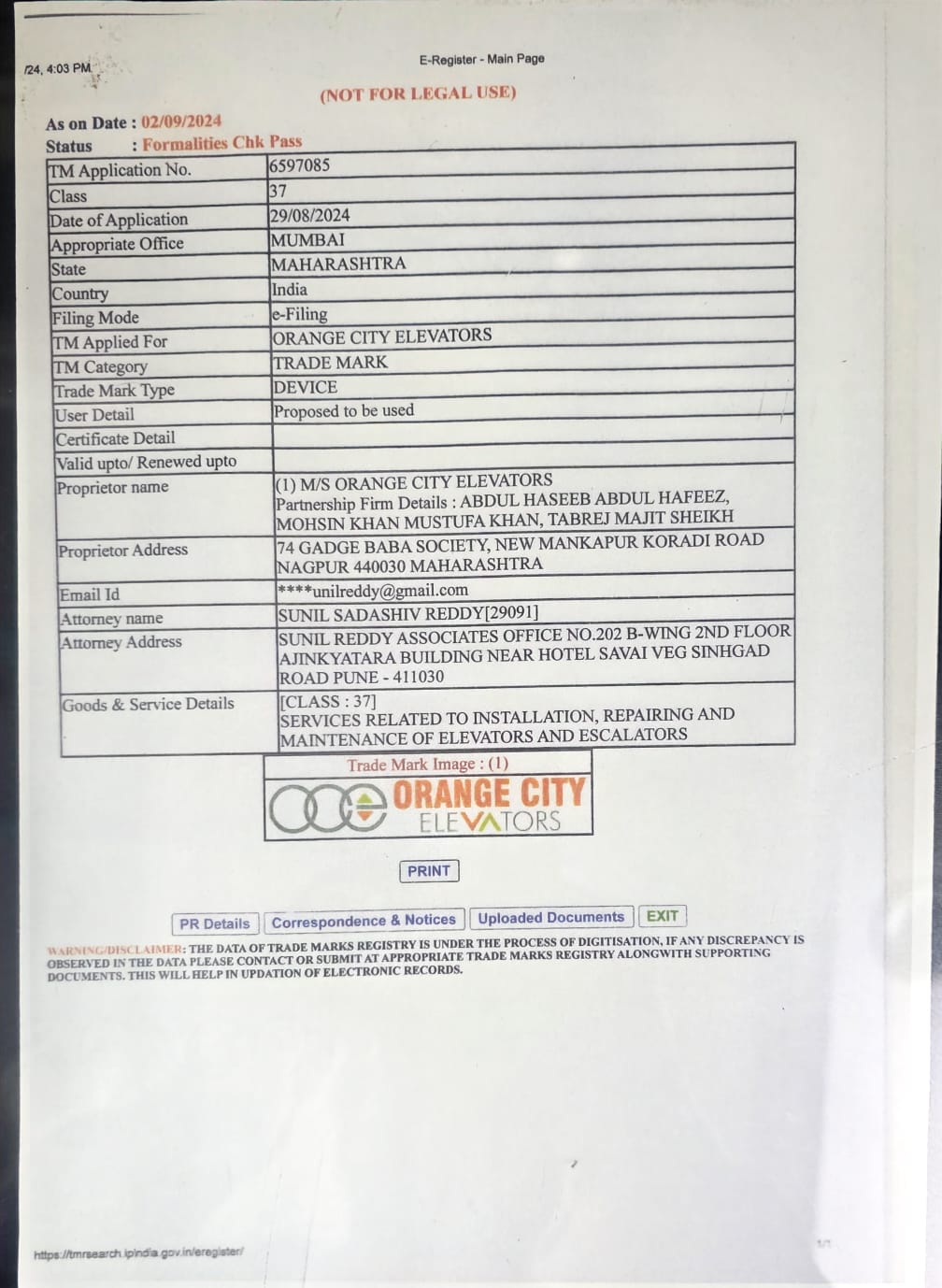 Trademark Certificate